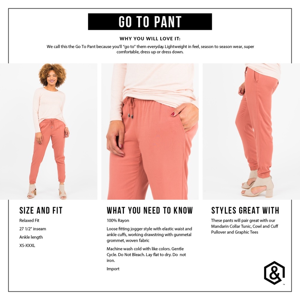 Go-to pants - Jogger style - terra cotta color